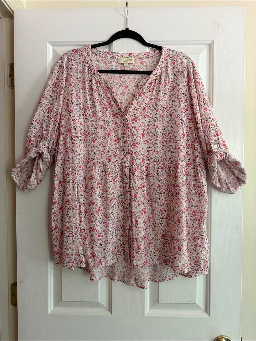 Cynthia Rowley ditsy floral pattern tunic airy relaxed boho feminine